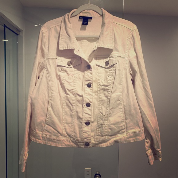 Lane Bryant Jackets & Blazers - White Denim Jacket Lane Bryant Plus Size 20